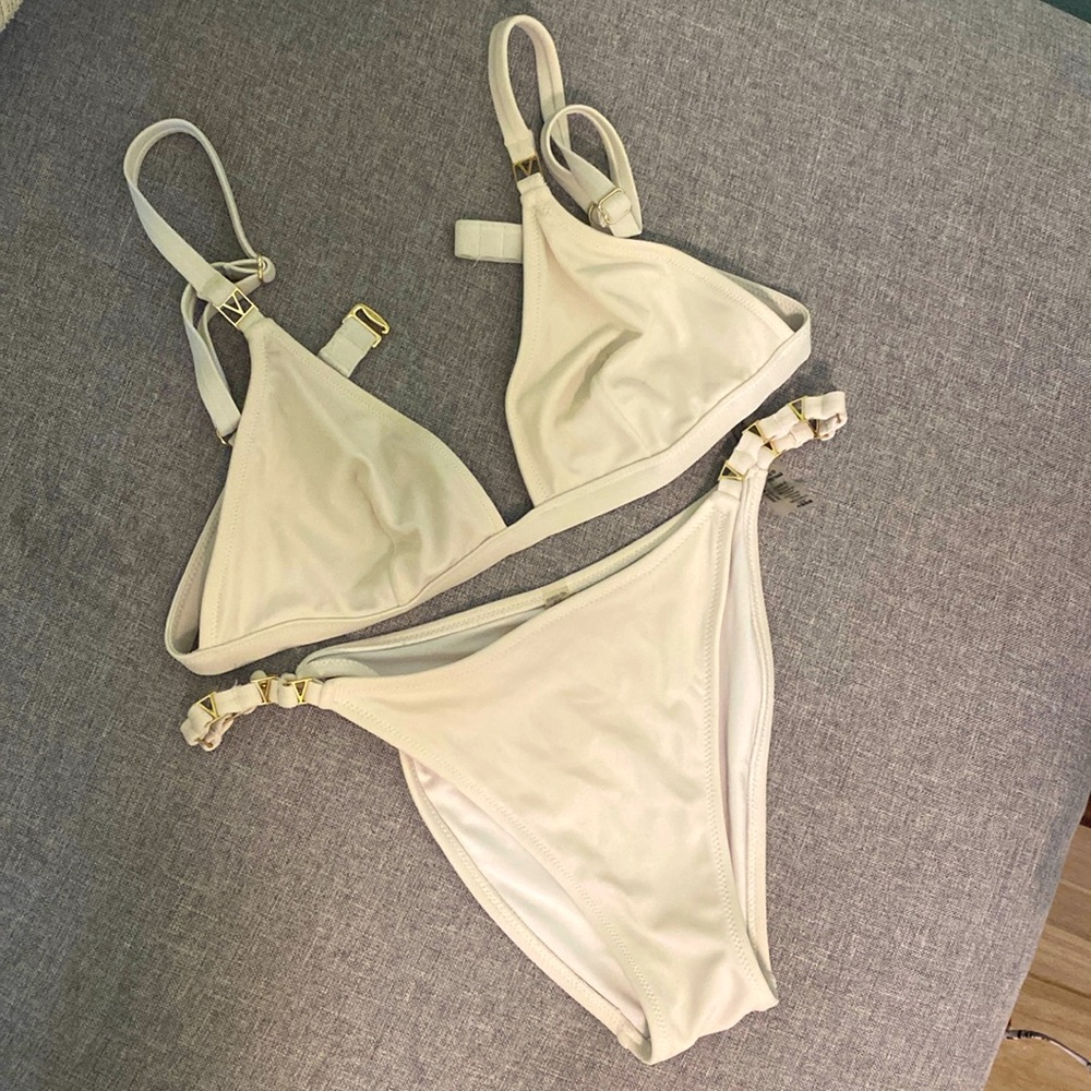 White and gold bikini!